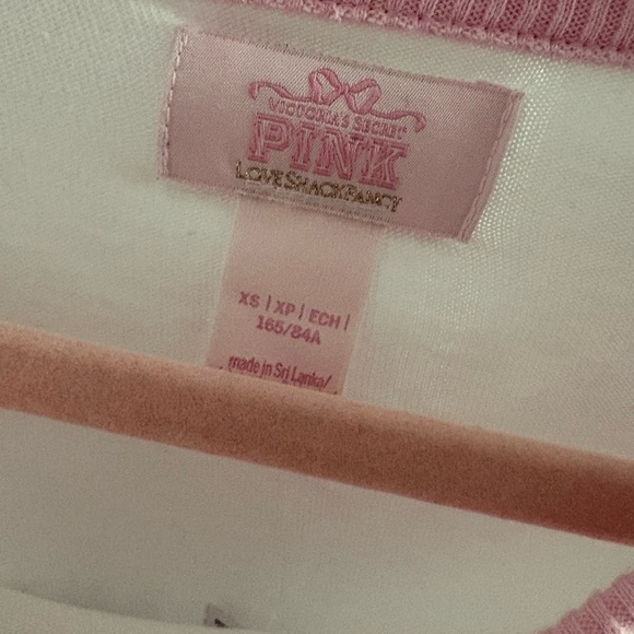 Pink Victoria’s Secret x love shack fancy size xs shirt ! Need gone asap paid 35 - Picture 2 of 4